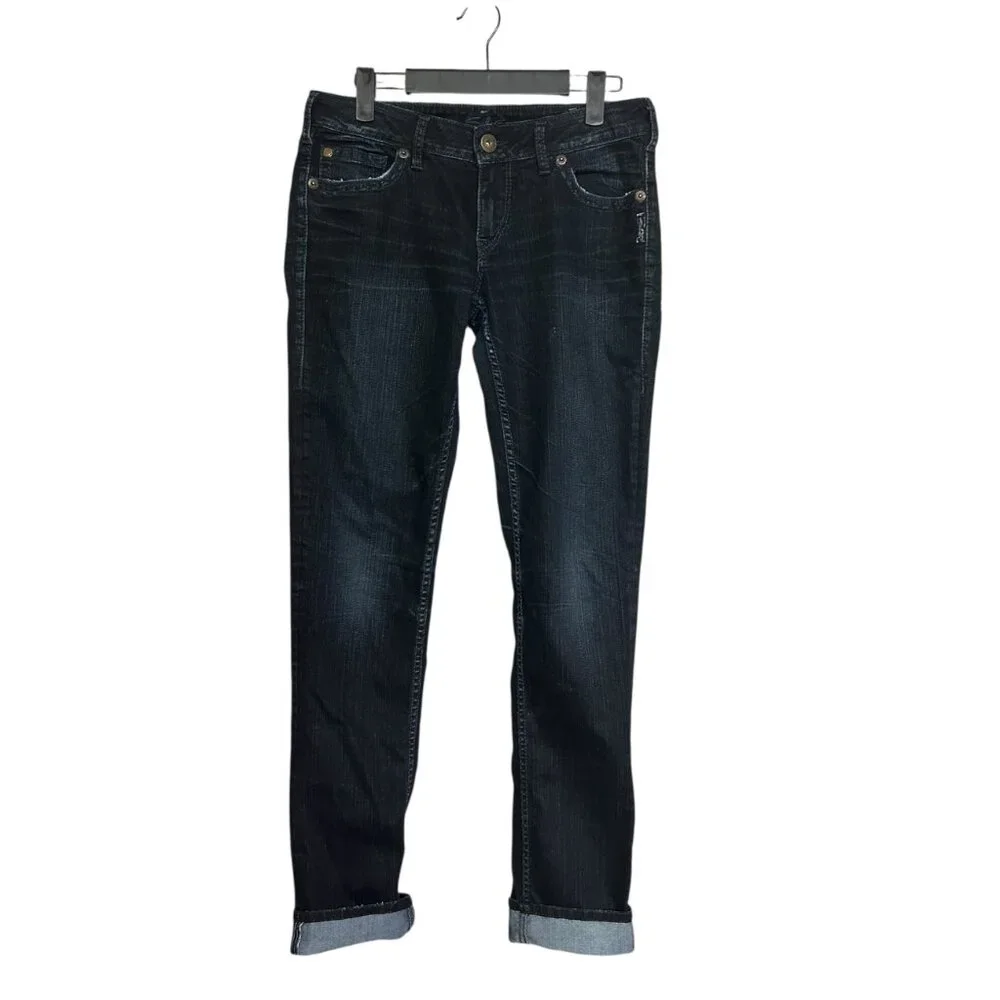 Silver Jeans Co. Aiko Slim Straight Low Rise Jeans - Size 30 - Picture 2 of 8